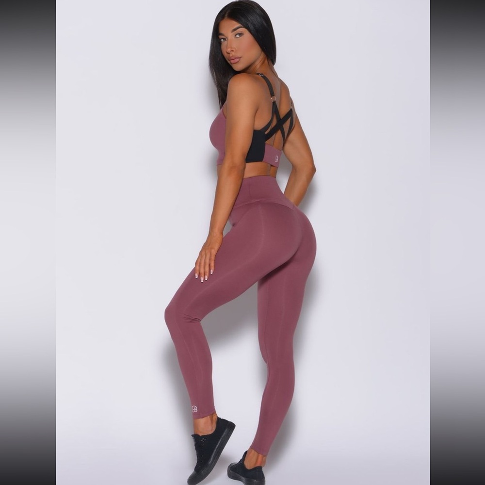 Bombshell sportswear snatched waist leggings and matching top Merlot